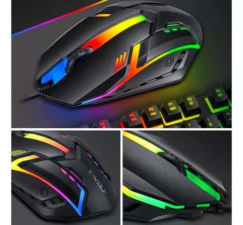 Combo Gamer T-Wolf Tf800 Con Teclado De 104 Teclas, 4 Pzs.