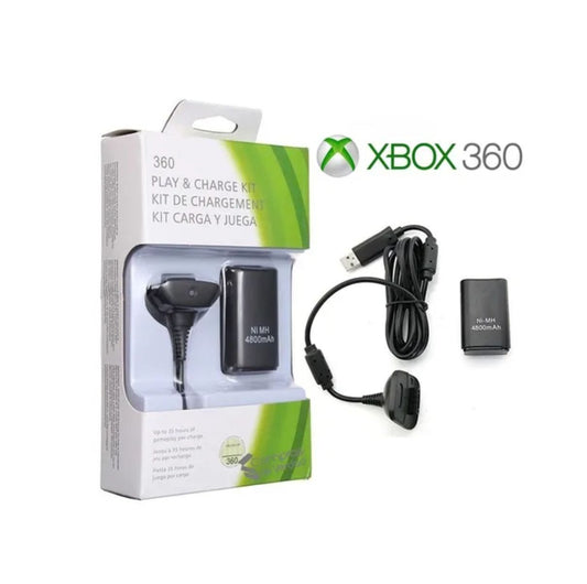 Kit Carga y Juega Bateria Pila Xbox 360 De Cargador Control