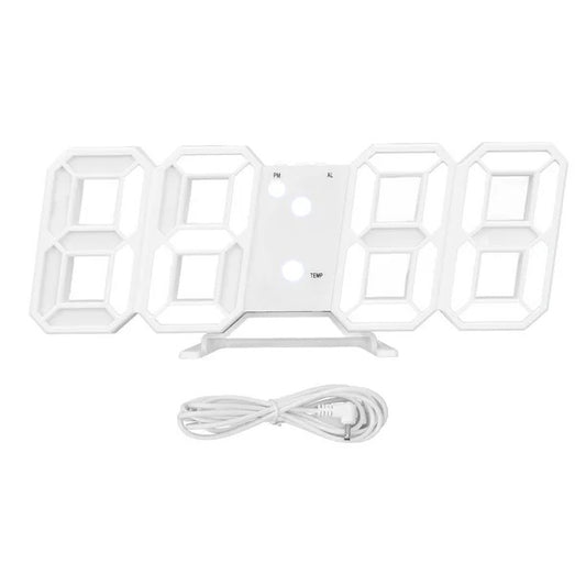 Reloj despertador Electrónico Led Digital 3D Blanco